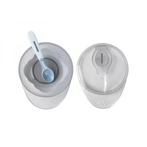 KikkaBoo Miska s přísavkou, víčkem a lžičkou