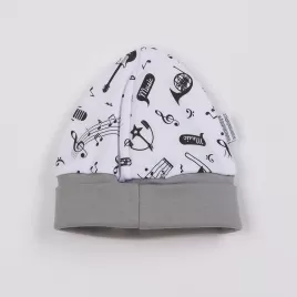 New Baby Kojenecká bavlněná čepička Music