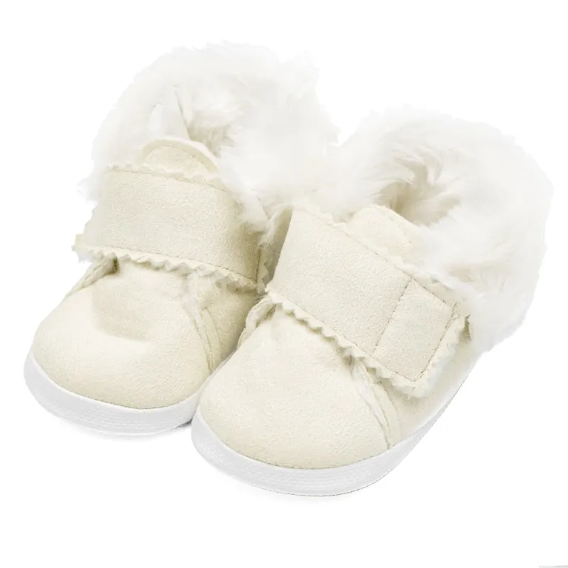 New Baby Kojenecké zimní semiškové capáčky 0-3 m béžové