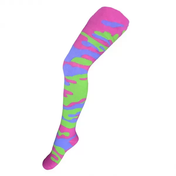 New Baby Bavlněné punčocháčky s maskáčovým vzorem zeleno-růžové