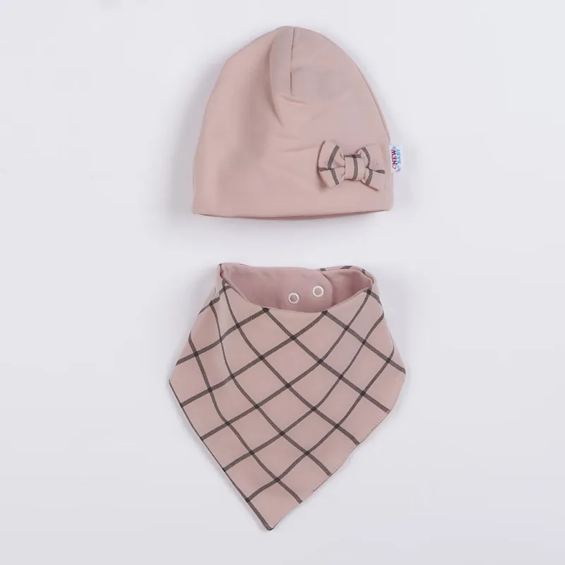New Baby Kojenecká čepička s šátkem na krk Missy