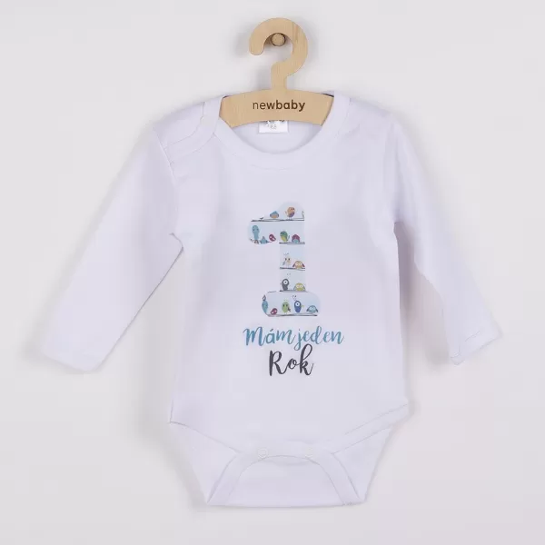 New Baby Body s potiskem Mám jeden Rok - dárkové balení