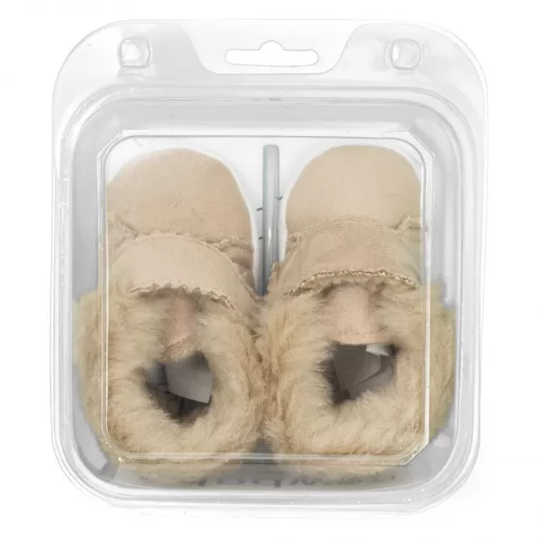 New Baby Kojenecké zimní semiškové capáčky 0-3 m světlo hnědé