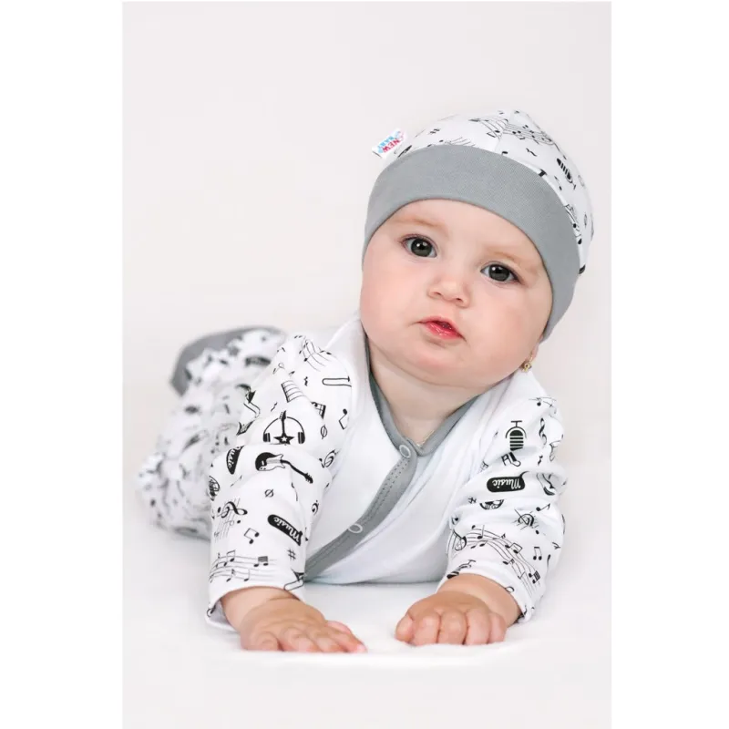 New Baby Kojenecká bavlněná čepička Music