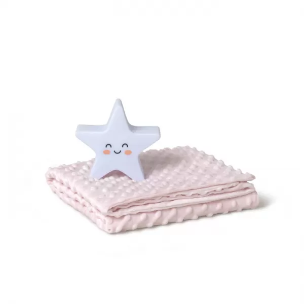 INTERBABY SET Deka měkká  KULIČKY 80x110 + lampička HVĚZDA