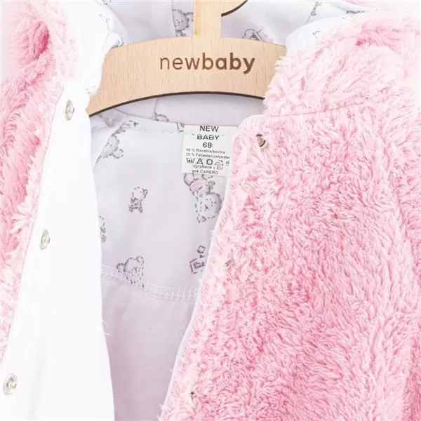 New Baby Zimní kabátek Nice Bear růžový