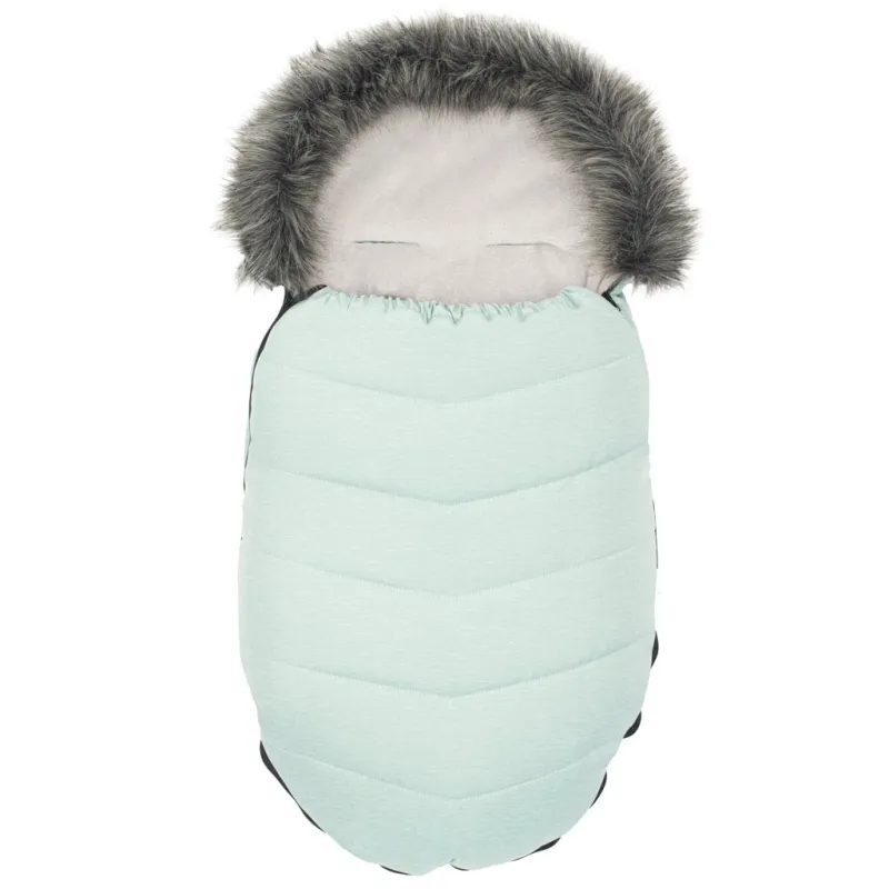 New Baby Dětský fusák s kožíškem dusty green