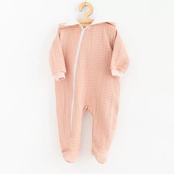 New Baby Kojenecký mušelínový overal s kapucí Comfort clothes