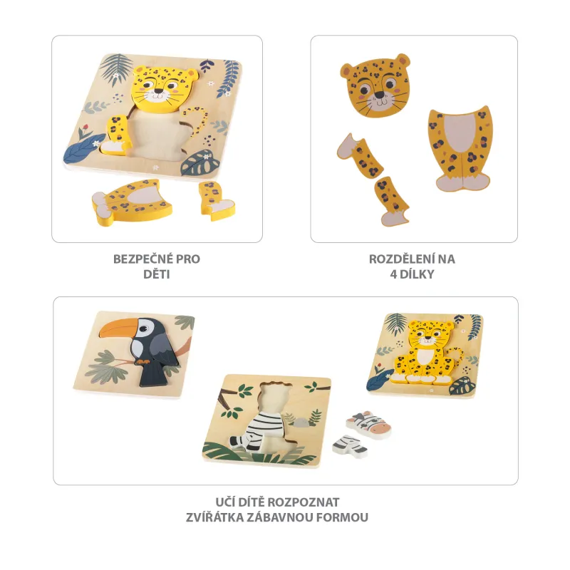 Zopa Dřevěné puzzle malé, Fox