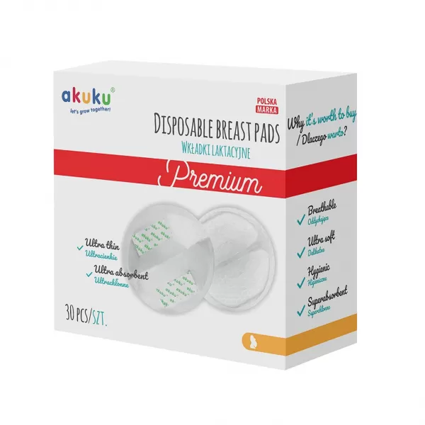 Akuku Laktační ultrasavé prsní vložky 30 ks