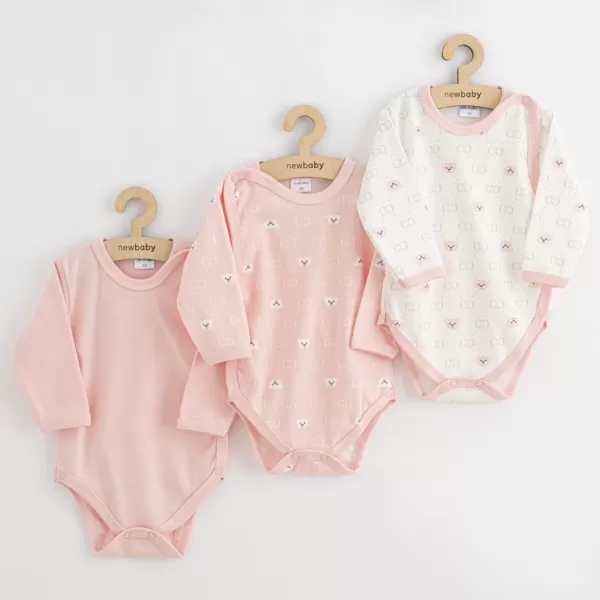 New Baby Kojenecké celorozepínací body Classic II Holka 3ks