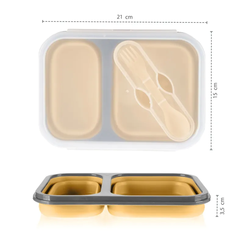 Zopa Silikonový svačinový box s příborem velký
