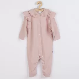 New Baby Kojenecký bavlněný overal Stripes růžový