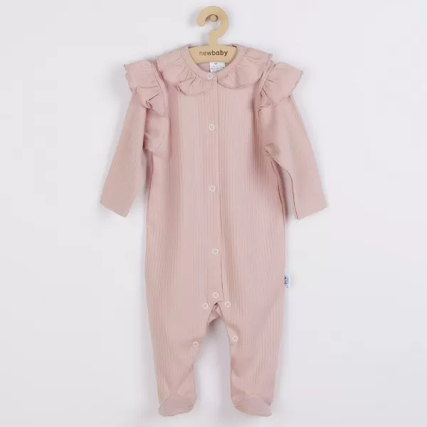 New Baby Kojenecký bavlněný overal Stripes růžový