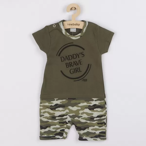 New Baby Kojenecký letní overal Army girl