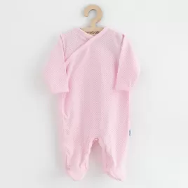 New Baby Kojenecký bavlněný overal s bočním zapínáním Lovely puntíky