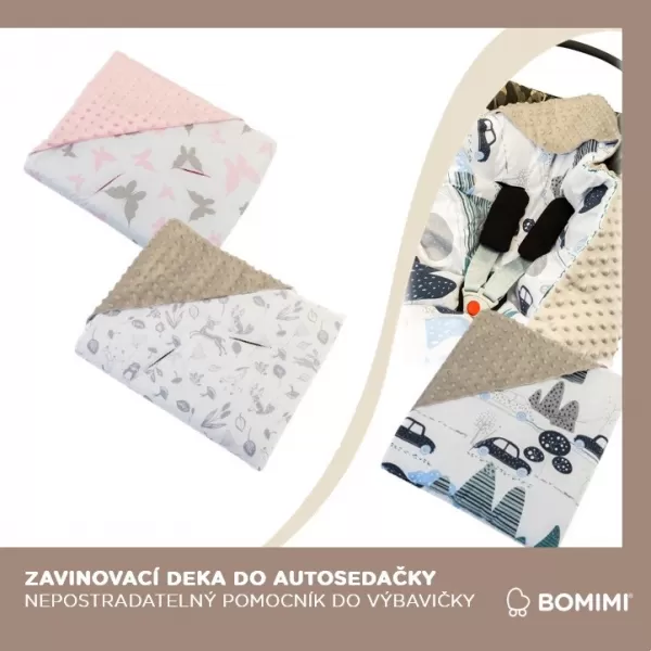 Bomimi Zavinovací deka do autosedačky minky motýlci