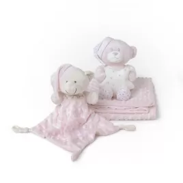 INTERBABY Deka měkká kuličky + přítulka + medvídek