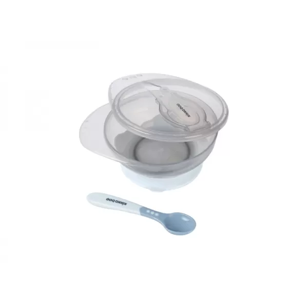 KikkaBoo Miska s přísavkou, víčkem a lžičkou