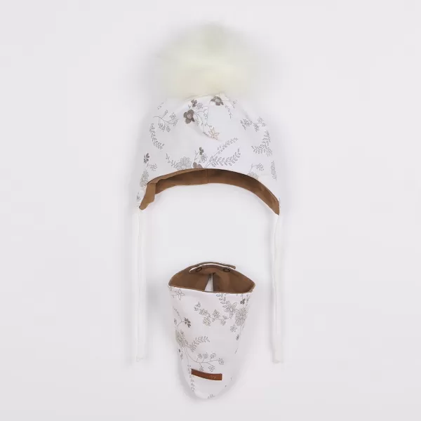 New Baby Podzimní holčičí kojenecká čepička s šátkem na krk Special One