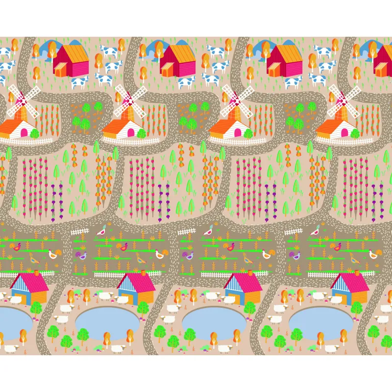 Asalvo Hrací podložka PLAY MAT XXL 200*180cm FARM-CITY