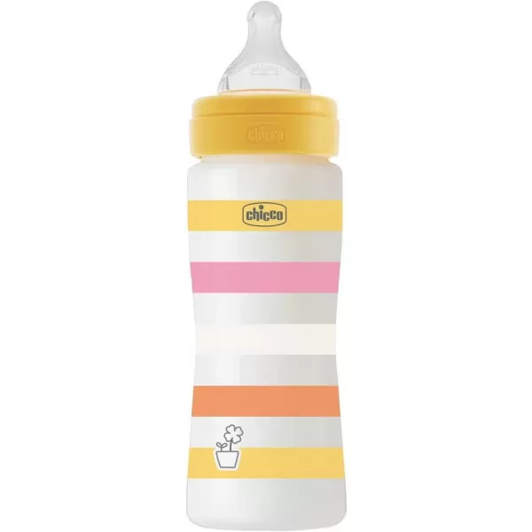 CHICCO Láhev kojenecká Well-being silikon 330ml děvče