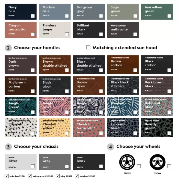 JOOLZ Tailor Day+ kompletní set textilie dle výběru podvozek Black Madla dle výběru