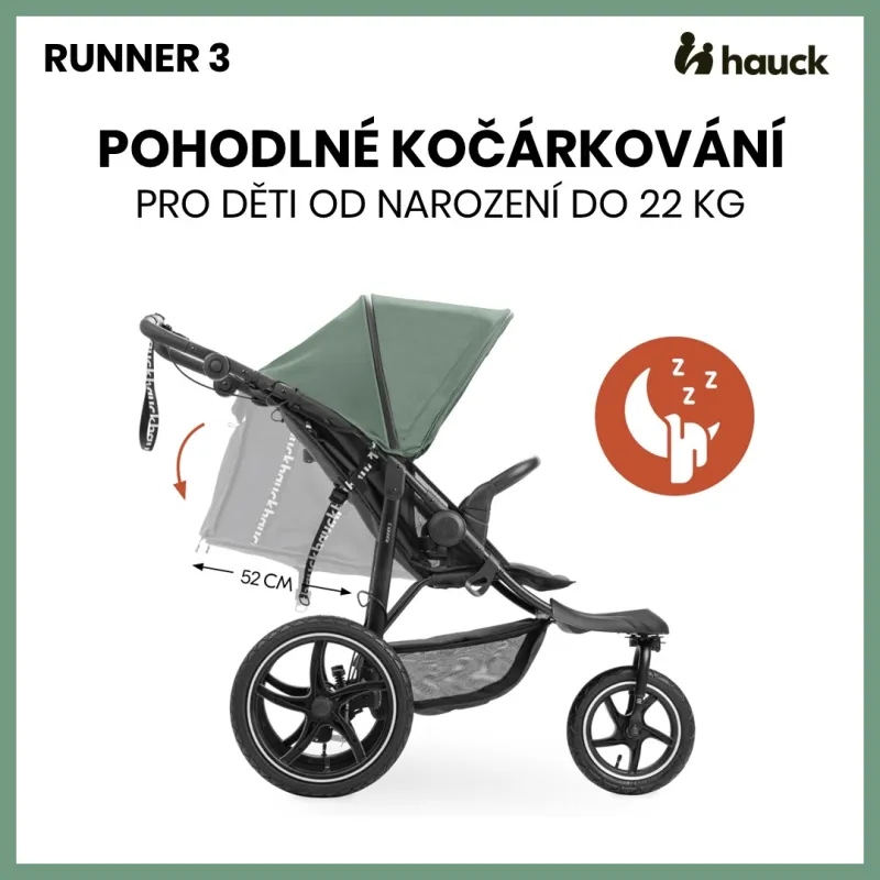 Hauck Sporťák Runner 3 s ruční brzdou