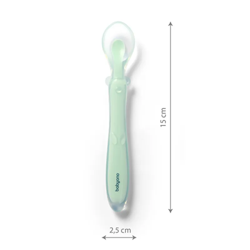 Baby Ono Dětská flexibilní lžička zelená