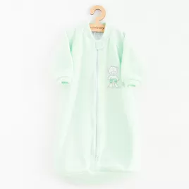 New Baby Kojenecký froté spací pytel medvídek mátový