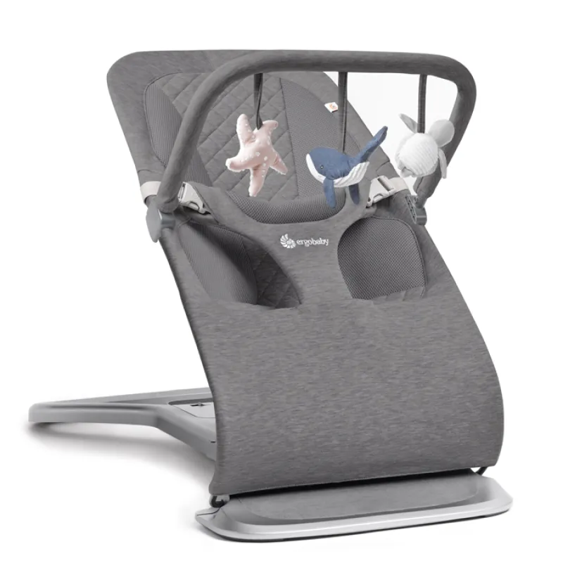 ERGOBABY EVOLVE hračka na lehátko - Ocean wonders - Charchoal grey