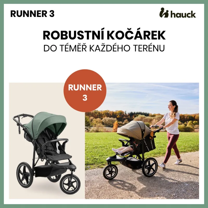 Hauck Sporťák Runner 3 s ruční brzdou