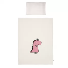 Belisima 5-dílné ložní povlečení Dino 3D 100/135 smetanovo-růžové