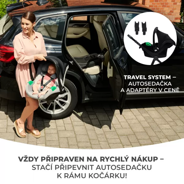 KINDERKRAFT Kočárek kombinovaný 3v1 Newly + Mink PRO