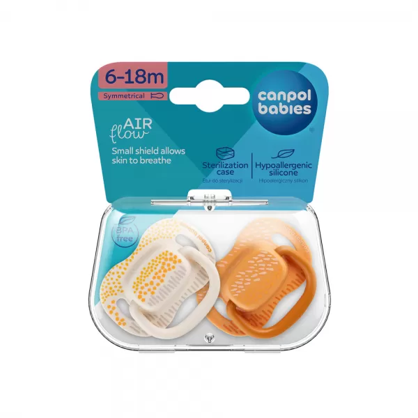 CANPOL BABIES Set symetrických silikonových dudlíků Mountains 6-18m 2ks