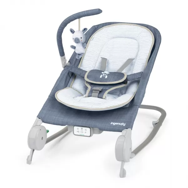 INGENUITY Lehátko masážní vibrující s melodií Happy Belly™ Rock-to-Bounce - 0m+ do 9kg