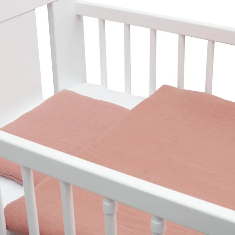 New Baby Mušelínový set s výplní 80x70 cm růžový