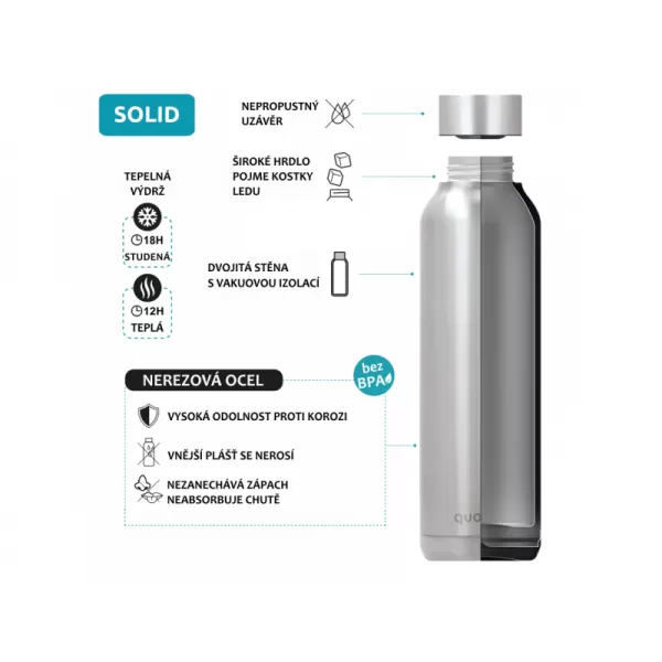 Quokka Nerezová termoláhev Solid Sleek 630 ml