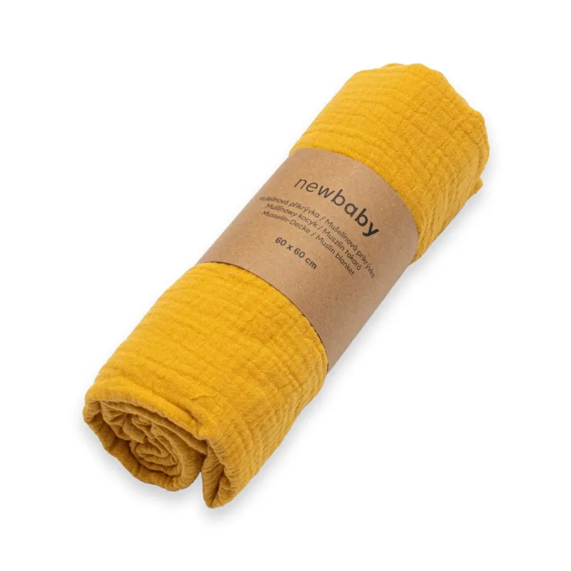 New Baby Dětská mušelínová deka mustard