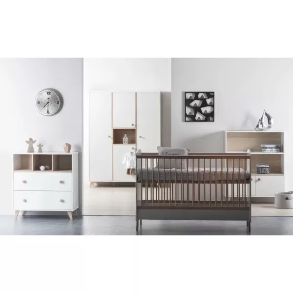 Faktum Kombi postýlka Colette 70x120 Grey Lišta proti okusu: bez lišty