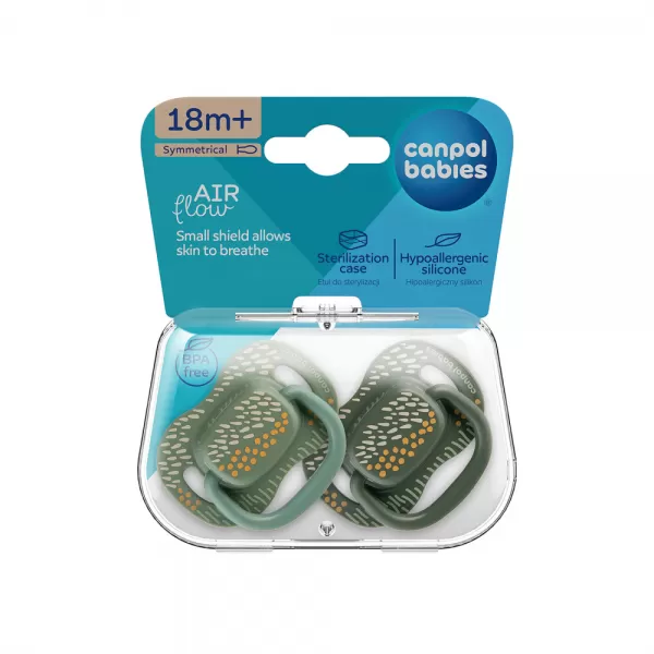 CANPOL BABIES Set symetrických silikonových dudlíků Mountains 18m+ 2ks