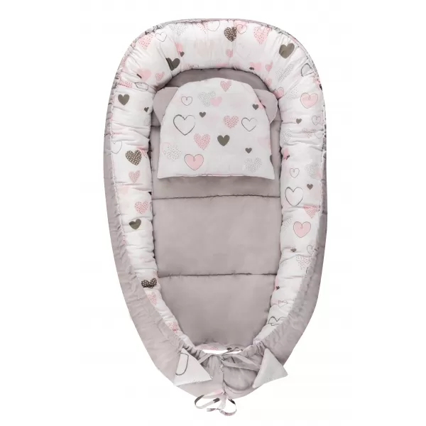 Bomimi HAGI Hnízdečko s polštářkem soft, SRDÍČKA