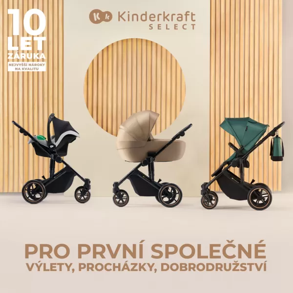 KINDERKRAFT SELECT Kočárek kombinovaný 3v1 Prime 2, Premium