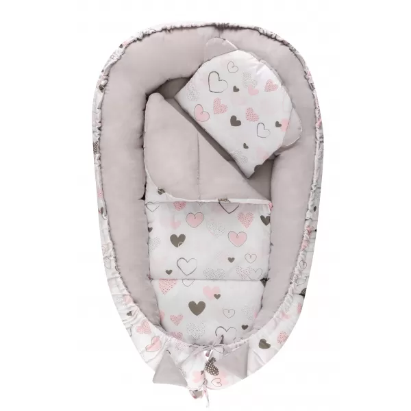 Bomimi HAGI Hnízdečko s polštářkem soft, SRDÍČKA