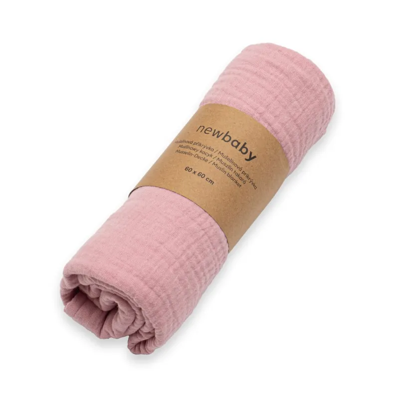 New Baby Dětská mušelínová deka pink