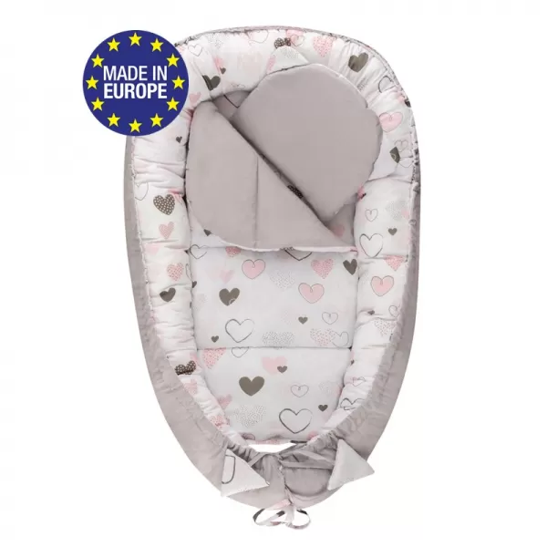 Bomimi HAGI Hnízdečko s polštářkem soft, SRDÍČKA