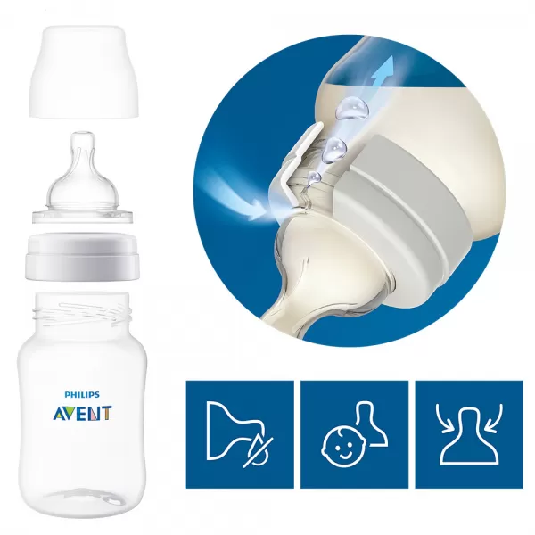 Philips AVENT Dudlík na láhev Anti-colic střední průtok 3m+, 2 ks