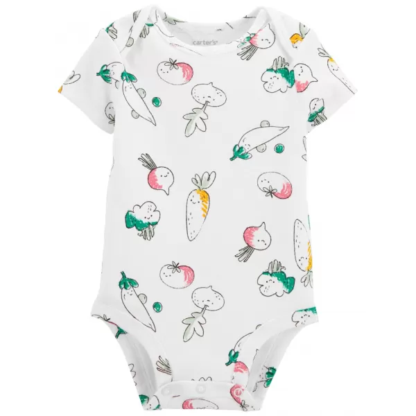 CARTER'S Body krátký rukáv Ivory Vegetables holka 3m