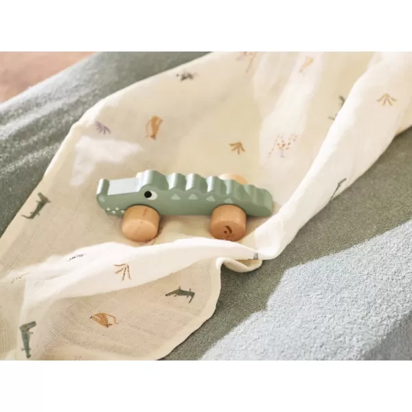 Jollein Krokodýl na kolečkách dřevěný