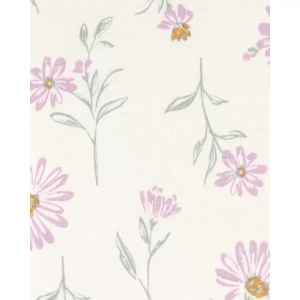 CARTER'S Body dlouhý rukáv Purple/Green Floral holka 4ks NB/vel. 56